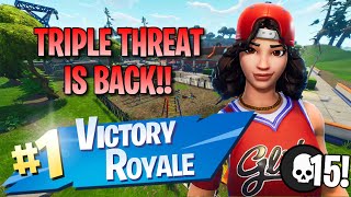 Triple Threat Is Back!! 15 Elims!! - Fortnite: Battle Royale Gameplay