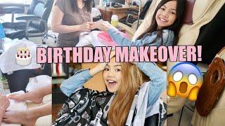 BIRTHDAY MAKEOVER!!! HAIRCUT AND ACRYLIC NAILS!!!
