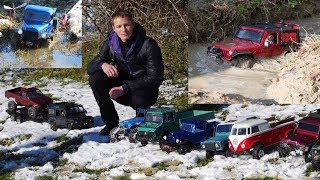 Сочи зима.  Внедорожники 4х4 по бездорожью и грязи, радиоуправляемые машины  Трофи RC CAR  Дед Вадим