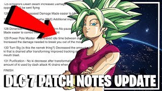DLC Pack 7 NEW PATCH NOTES UPDATE I Dragon Ball Xenoverse 2 DLC 7 NEW PATCH NOTES BALANCE