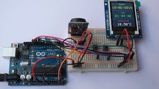 Arduino real time clock and temperature monitor with DS3231 and 1.8" TFT