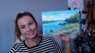 На берегу Иртыша. Рисуем гуашью