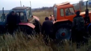 Трактористы поспорили на ящик водки