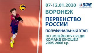 07.01.20 Игра №3 ВОЛЕЙБОЛ. ПЕРВЕНСТВО РОССИИ. ПОЛУФИНАЛЬНЫЙ ЭТАП. ЮНОШИ 2005-2006. ВОРОНЕЖ.