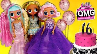 LOL OMG Doll Family Birthday Morning Routine - Sweet Sixteen Party
