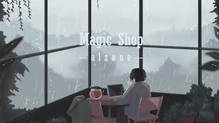 bts; magic shop but it's raining and you're doing homework.