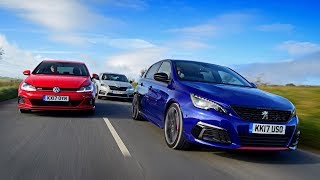 2018 Skoda Octavia RS vs 2018 Peugeot 308 GTi vs 2018 Volkswagen Golf GTI