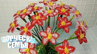 Цветы из бисера. "Камнеломка" — подробный МК. Бисероплетение✔️Beaded flowers "Saxifraga"