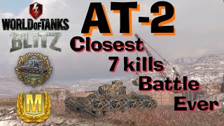 WOT Blitz AT-2 Closest Raseiniai Game Ever // 100 Base Defended Points