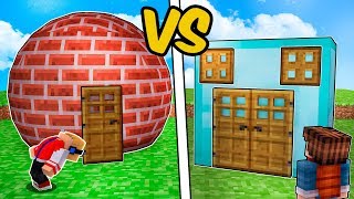 CASA REDONDA VS CASA QUADRADA NO MINECRAFT !