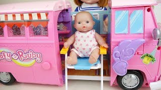 Baby doli and Camping bus baby doll car toys play