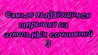 Самые выдающиеся отрывки из школьных сочинений 3.