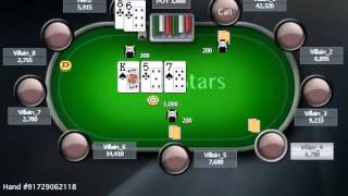 Раздача PokerStarter: Правильный розыгрыш дро в мультипоте