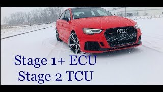 Audi RS3 Unitronic Stage 1+ ecu/ stage 2 TCU driving review