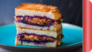 Monster Grilled Banana And Blueberry Sandwich