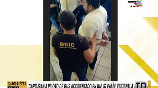 Capturan al piloto involucrado en el accidente de un bus ocurrido en el Km. 53 de Palín - Escuintla