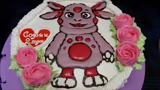 ЛУНТИК Детский Торт раскраска ТОРТ на День Рождения для ДЕВОЧКИ Украшение тортов кремом,шоколадом