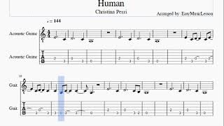 EASY Guitar Tab: How to play Human by Christina Perri