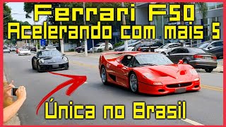 Ferrari F50 passou acelerando com 5 Ferraris, Huracan Performante e 488 pista (vídeo 6)