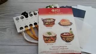 Вышивка крестом. Магниты "Русская кухня" 1081 от фирмы Овен.  Обзор набора