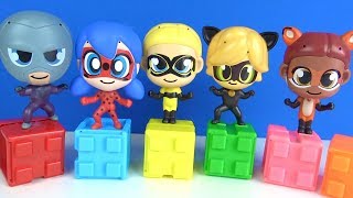 Mucize Uğur Böceği ile Kara Kedi Çizgi Film Oyuncakları ile Sürpriz Küpler Learn Colors With Cubes