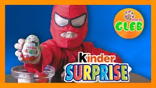 Человек Паук открывает #Киндер Сюрприз Яйца #Spiderman Superhero