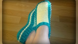следочки - тапочки, вязание спицами