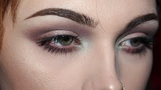 Purple and mint blue smokey eye tutorial