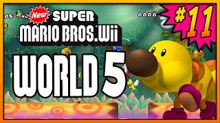 New Super Mario Bros Wii 100% Walkthrough Part 11 - World 5 (5-1, 5-2 & 5-Tower) All Star Coins