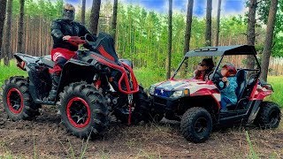 Играем в Прятки в лесу - Танос против Дениса и Мамы
