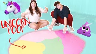 A UNICORN POOPED SLIME ALL OVER MY FLOOR! Giant unicorn poop slime smoothie