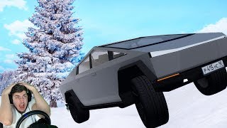 ЗИМНИЙ ДРИФТ НА НОВОЙ ТЕСЛА КИБЕРТРАК - CITY CAR DRIVING + РУЛЬ