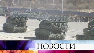 Прошла первая репетиция парада в честь Дня Победы.