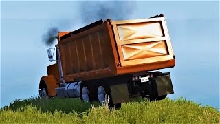 ТЯЖЕЛЫЕ ТАЧКИ летят в пропасть!!! BeamNG Drive разбивание машин в КЛОЧЬЯ!!!