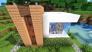КАК ПОСТРОИТЬ КРАСИВЫЙ ДОМ ЗА 5 МИНУТ В МАЙНКРАФТ   КРАСИВЫЙ МОДЕРН ДОМ В MINECRAFT