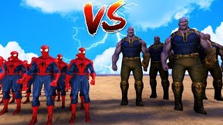 10000 SPIDERMAN VS 10 THANOS - ULTIMATE EPIC BATTLE SIMULATOR - SUPERHEROES WAR