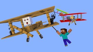 Monster School : Driving Airplane - Minecraft Animation