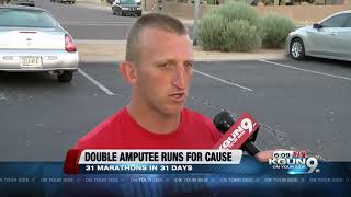 Double-amputee marathoner stops in PHX for run