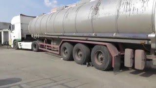 замена рессоры полуприцеп bpw на груженой машине. 38 тон груза в бочке.truck tir