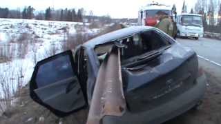 Russian Final Destination/ Ладу Калину проткнуло насквозь(18+) Слабонервным не смотреть.