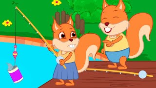 Famille d'Écureuil - Apprendre à Pêcher Vidéos Animé 2021 en Français 13+