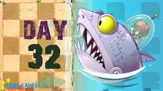 Plants vs Zombies 2 - Big Wave Beach - Day 32 BOSS [Zombot Sharktronic Sub] No Premium