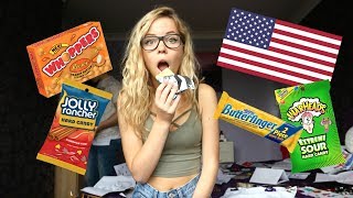 BRITISH GIRL TRIES AMERICAN CANDY! | Daily Amie