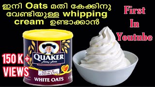 ഓട്സ് കൊണ്ട് whipping ക്രീമോ ?|Home made whipping cream using Oats|whipping cream for cake|Spicy Hut