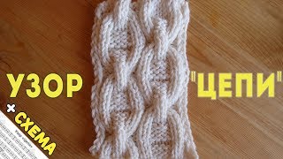 Узоры Спицами: "Цепи" | Вязание на Спицах (Chains Cable Knit Stitch Pattern)