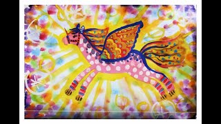 Как нарисовать пегаса гуашью. Видео уроки рисования для детей 5-8 лет.