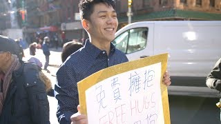 Introvert Asks NYC Strangers for FREE HUGS. The Result is BEAUTIFUL.