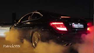 P-bytes: C63 AMG Burnout Twins - Extreme loud and full of smoke