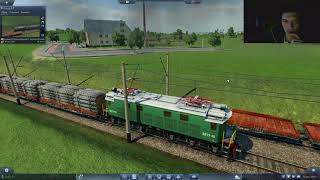 Transport Fever-обзор мода электровоз ВЛ19+Вагон Платформа-лесовоз 1933 года