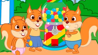Famille d'Écureuil - Machine Multicolore à Gommes Animé 2022 en Français